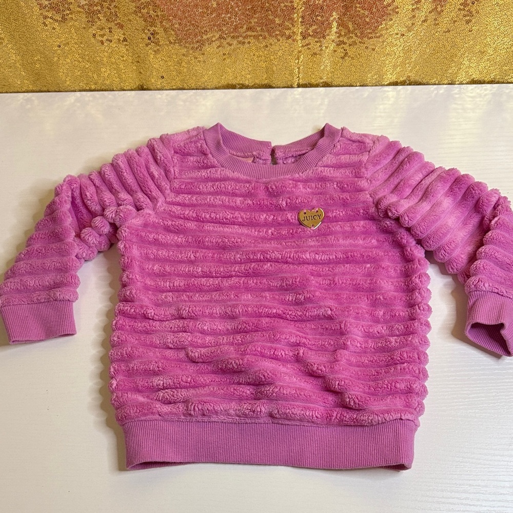 Juicy Couture Fuchsia Textured Kids Sweatshirt